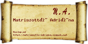 Matriszottó Adriána névjegykártya